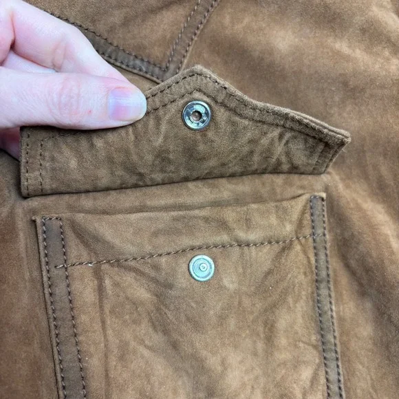 Scully Mens Brown Suede Real Leather Western Snap Front Shirt Jacket Size 2XL